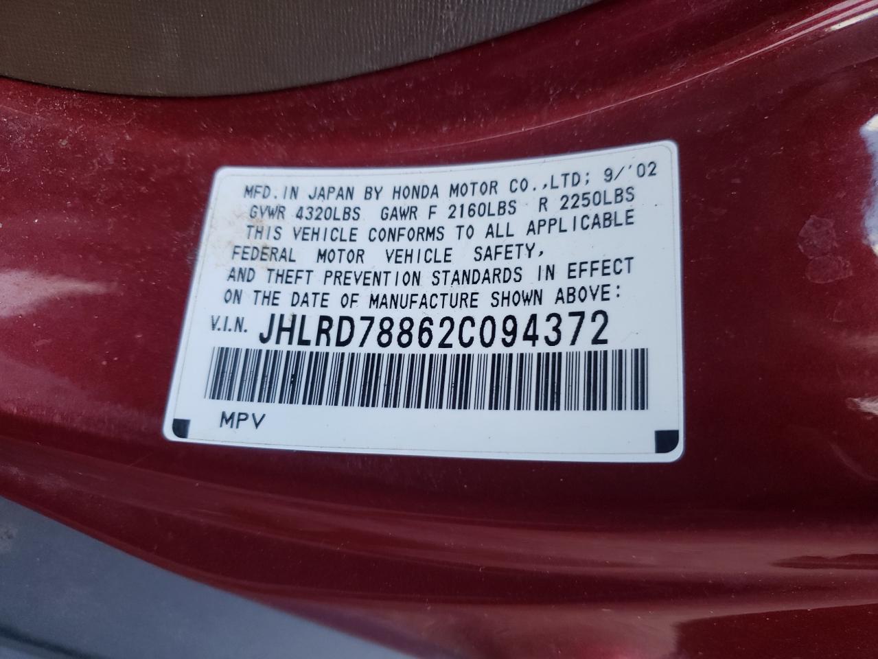 2002 HONDA CR-V