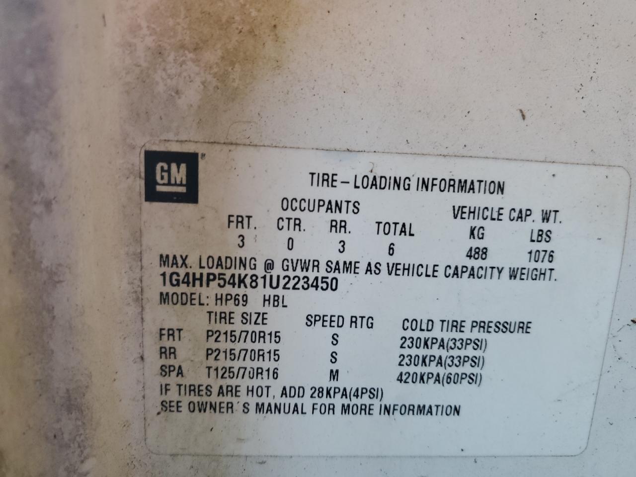 2001 BUICK Lesabre