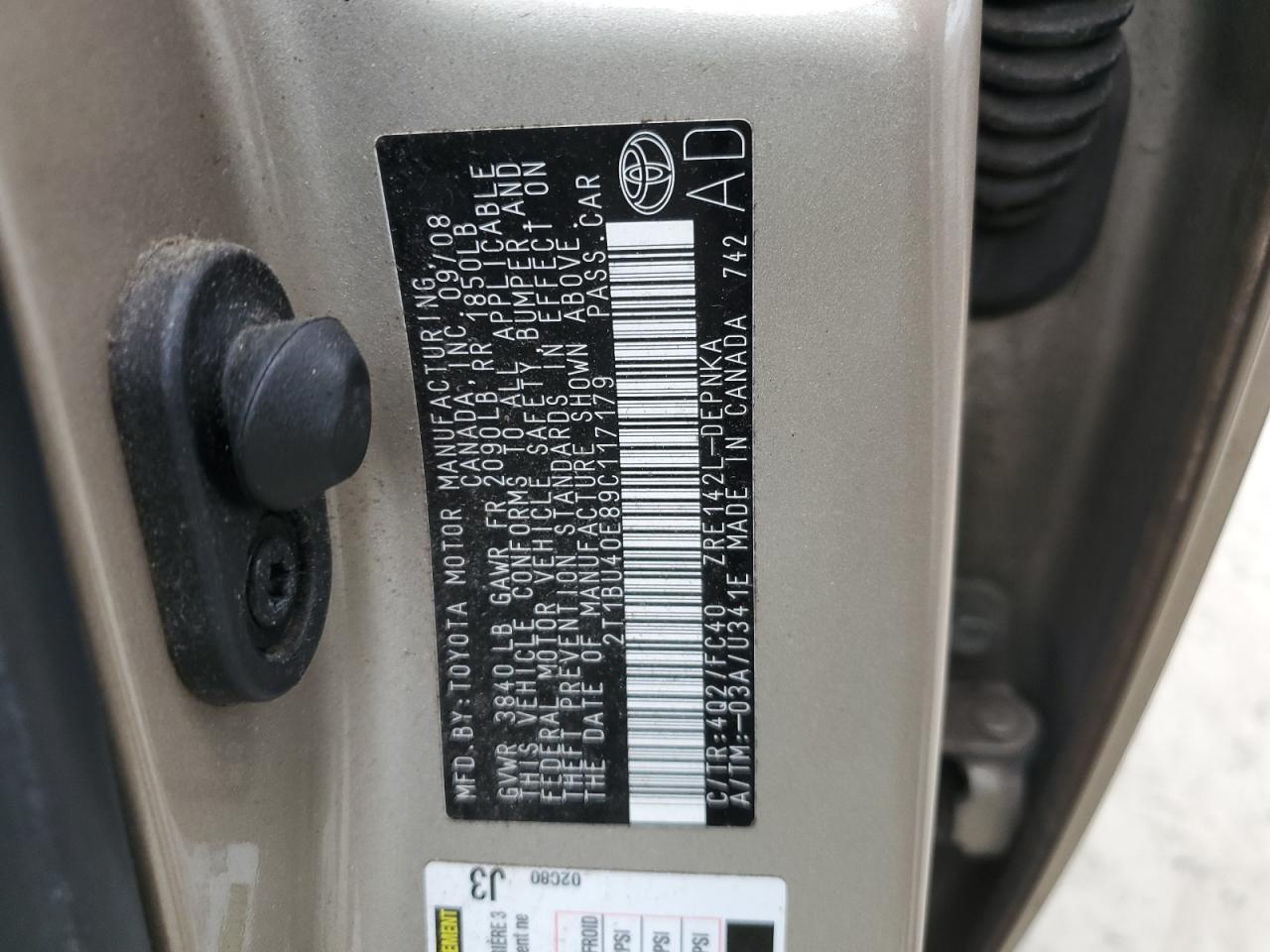 2009 TOYOTA COROLLA