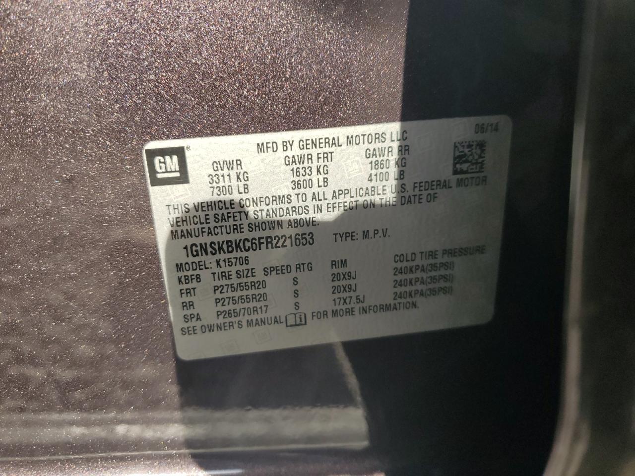 2015 CHEVROLET Tahoe