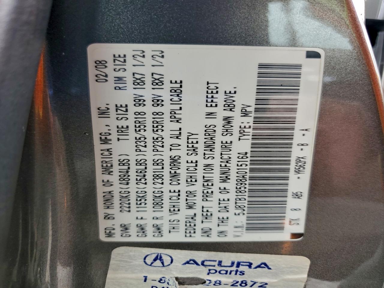 2008 ACURA RDX