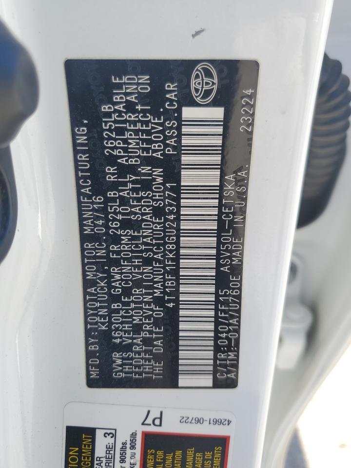 2016 TOYOTA CAMRY