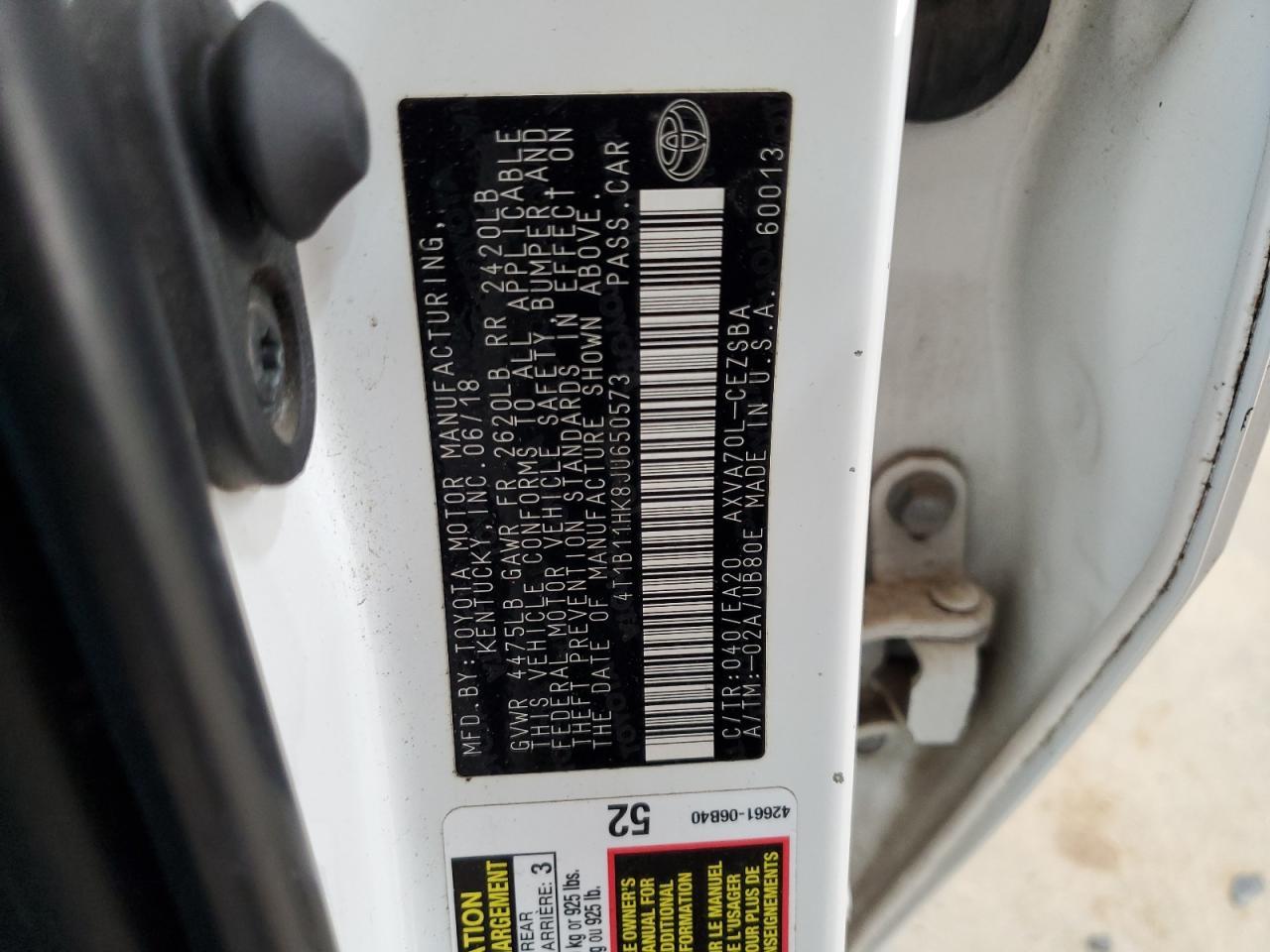 2018 TOYOTA CAMRY