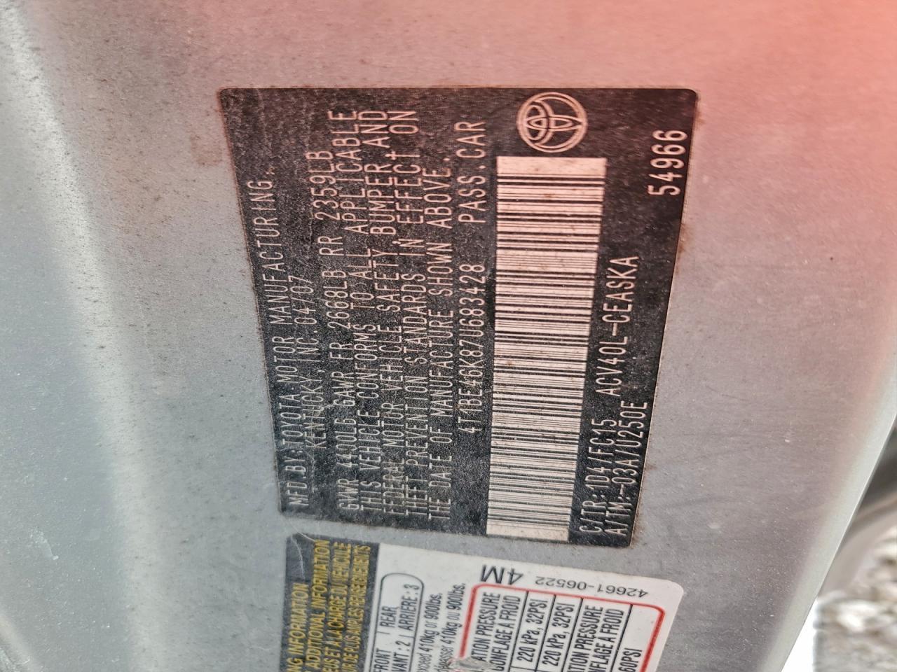 2007 TOYOTA CAMRY