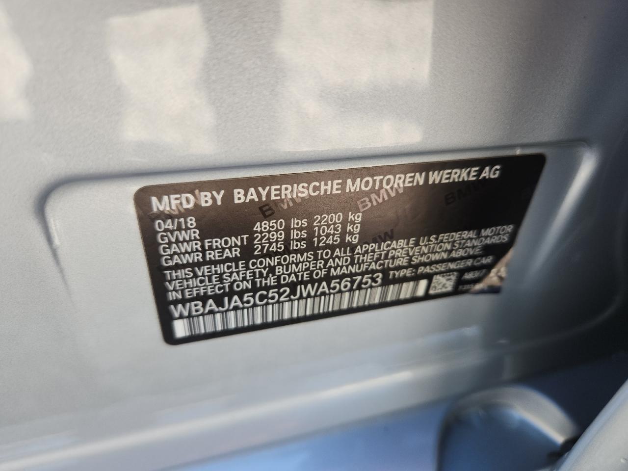 2018 BMW 5 series