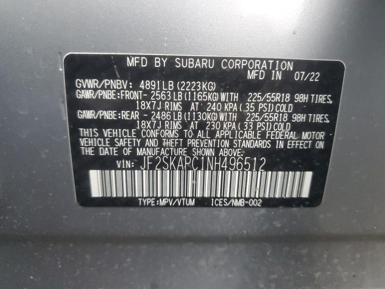 2022 SUBARU FORESTER