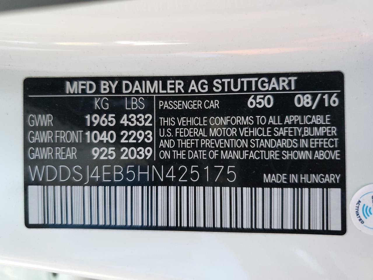 2017 MERCEDES-BENZ CLA-Class