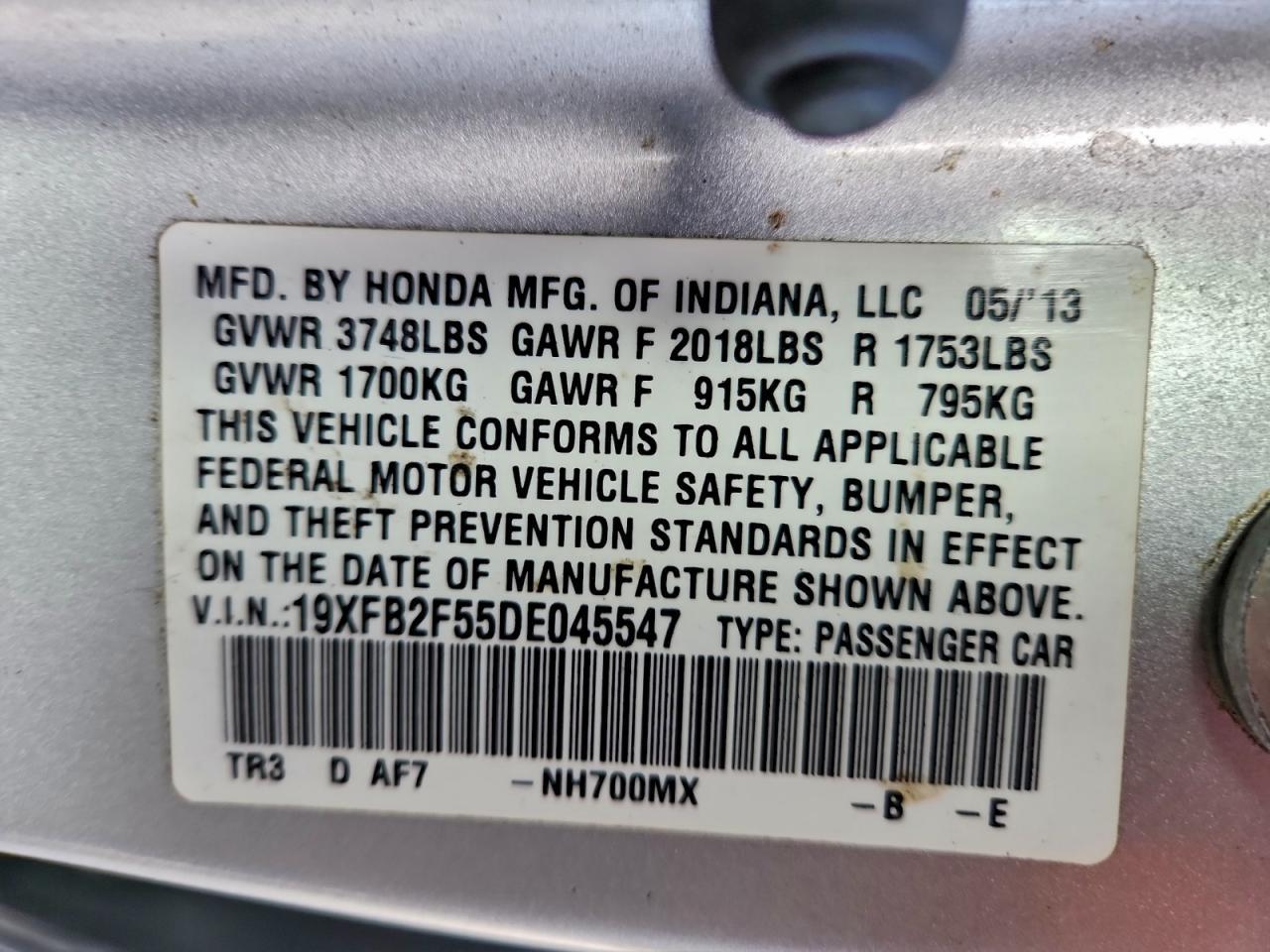 2013 HONDA CIVIC