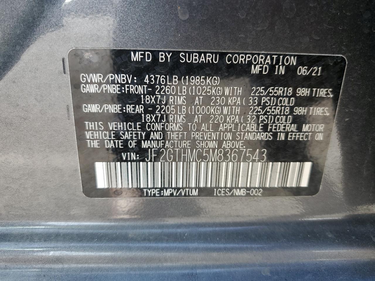 2021 SUBARU Crosstrek