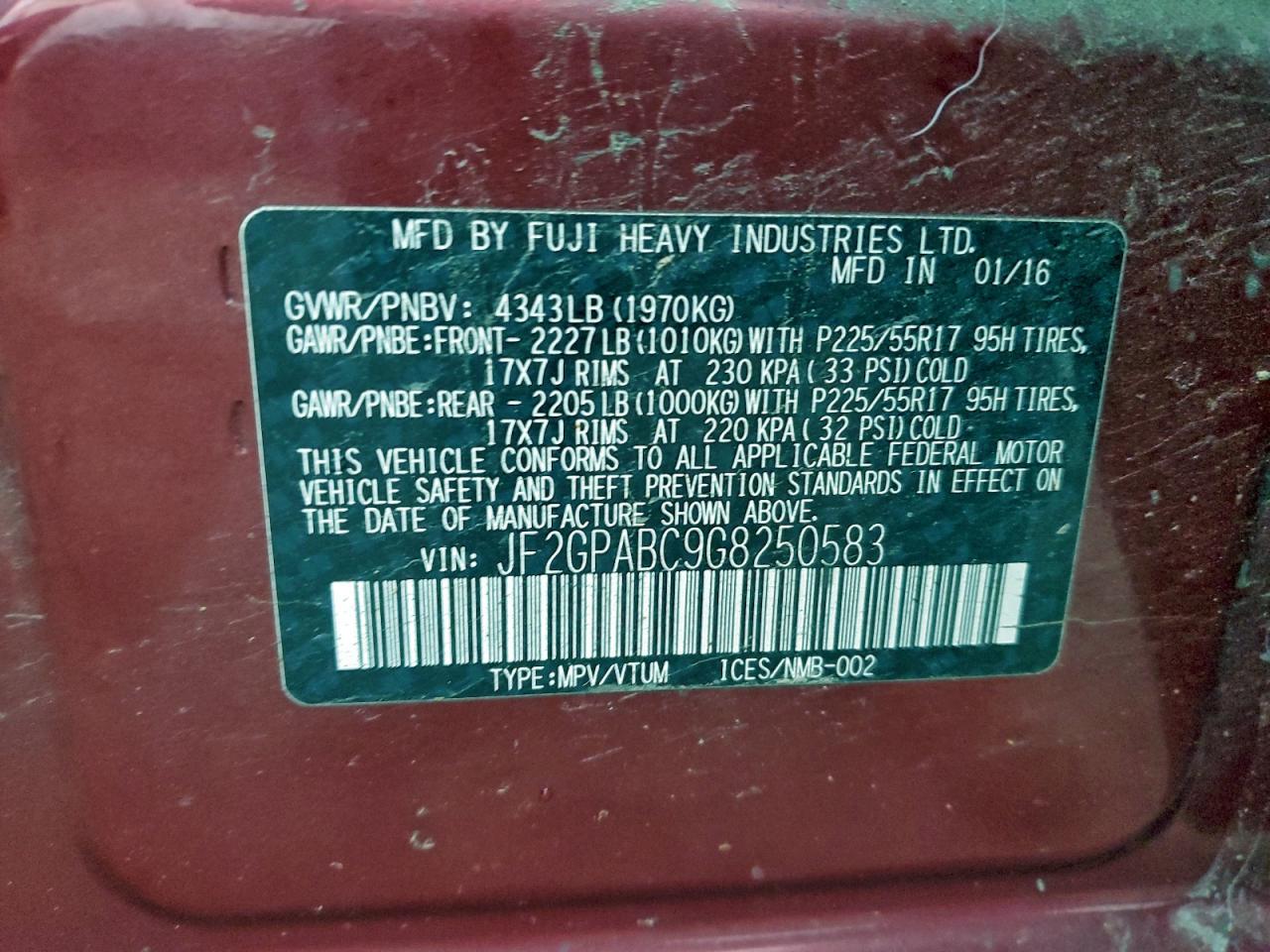 2016 SUBARU Crosstrek