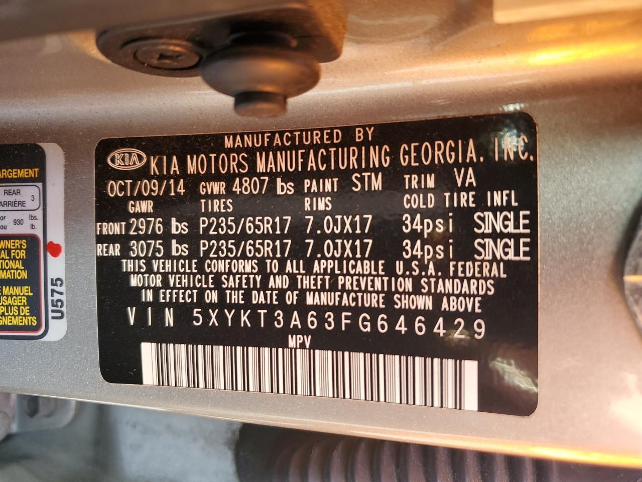 2015 KIA SORENTO
