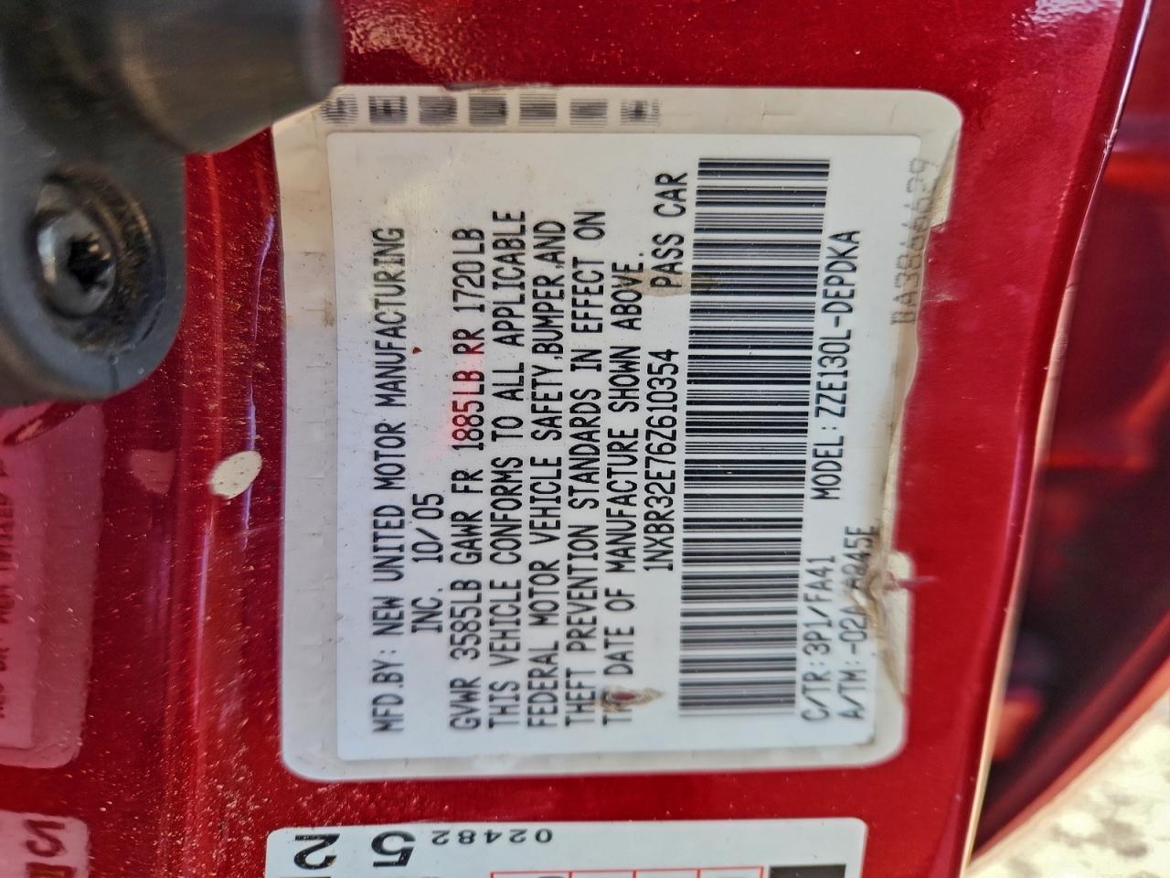 2006 TOYOTA COROLLA