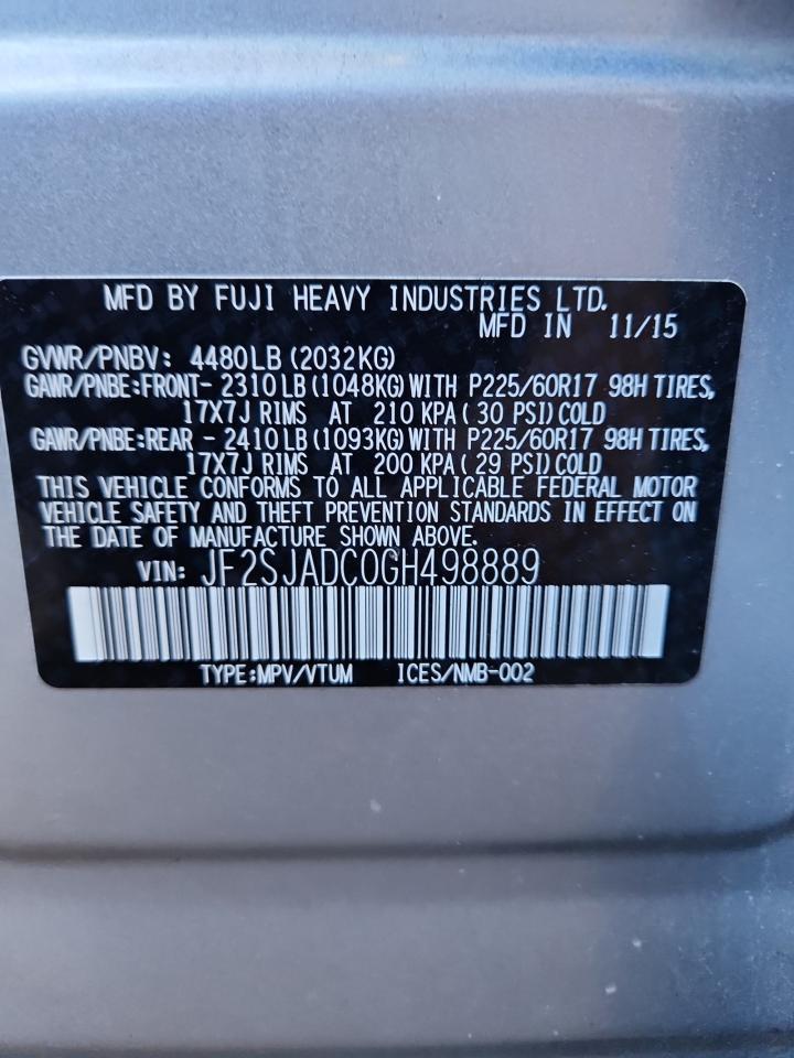 2016 SUBARU FORESTER