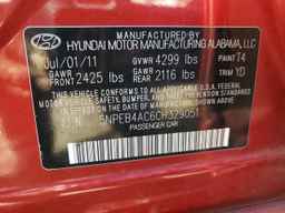 2012 HYUNDAI SONATA