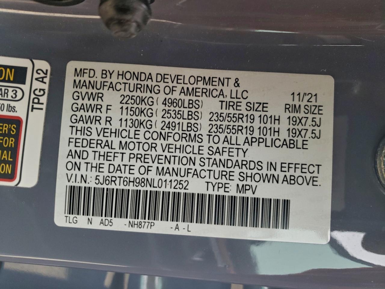 2022 HONDA CR-V