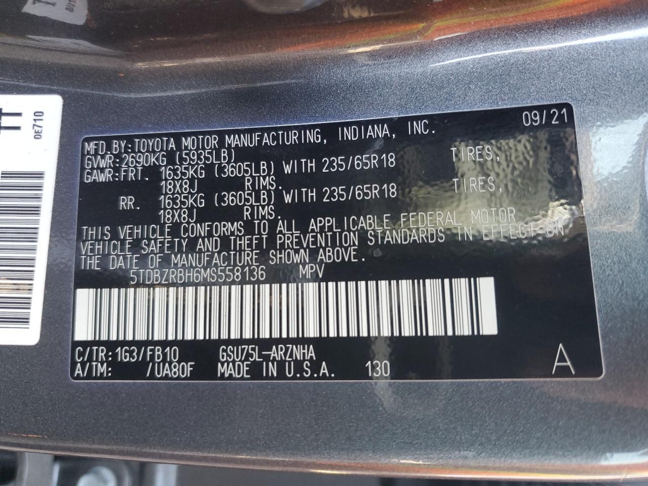 2021 TOYOTA HIGHLANDER
