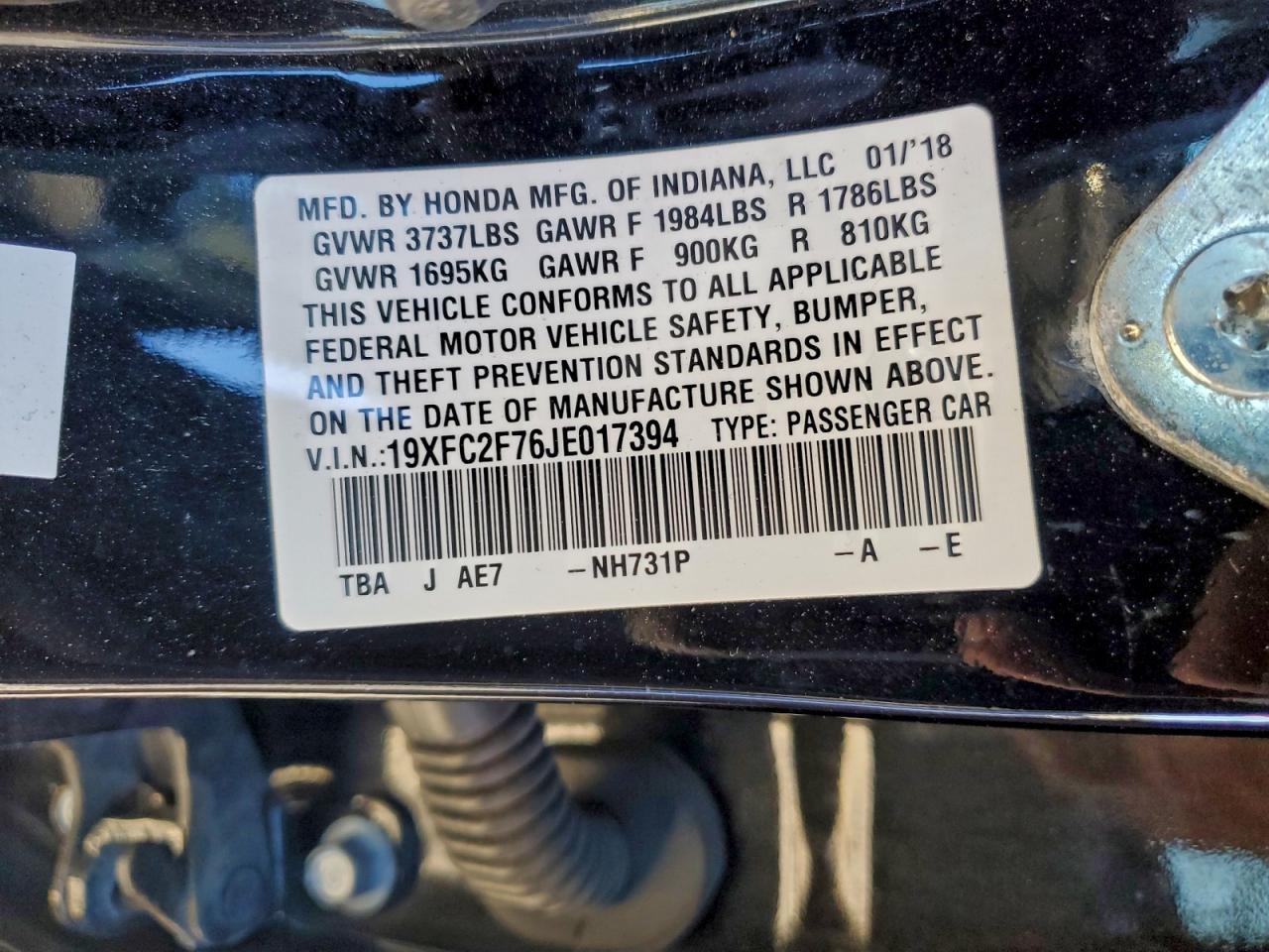 2018 HONDA CIVIC