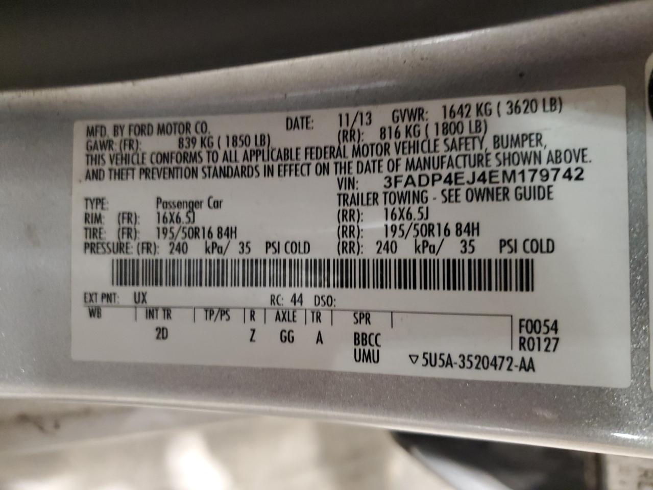 2014 FORD Fiesta