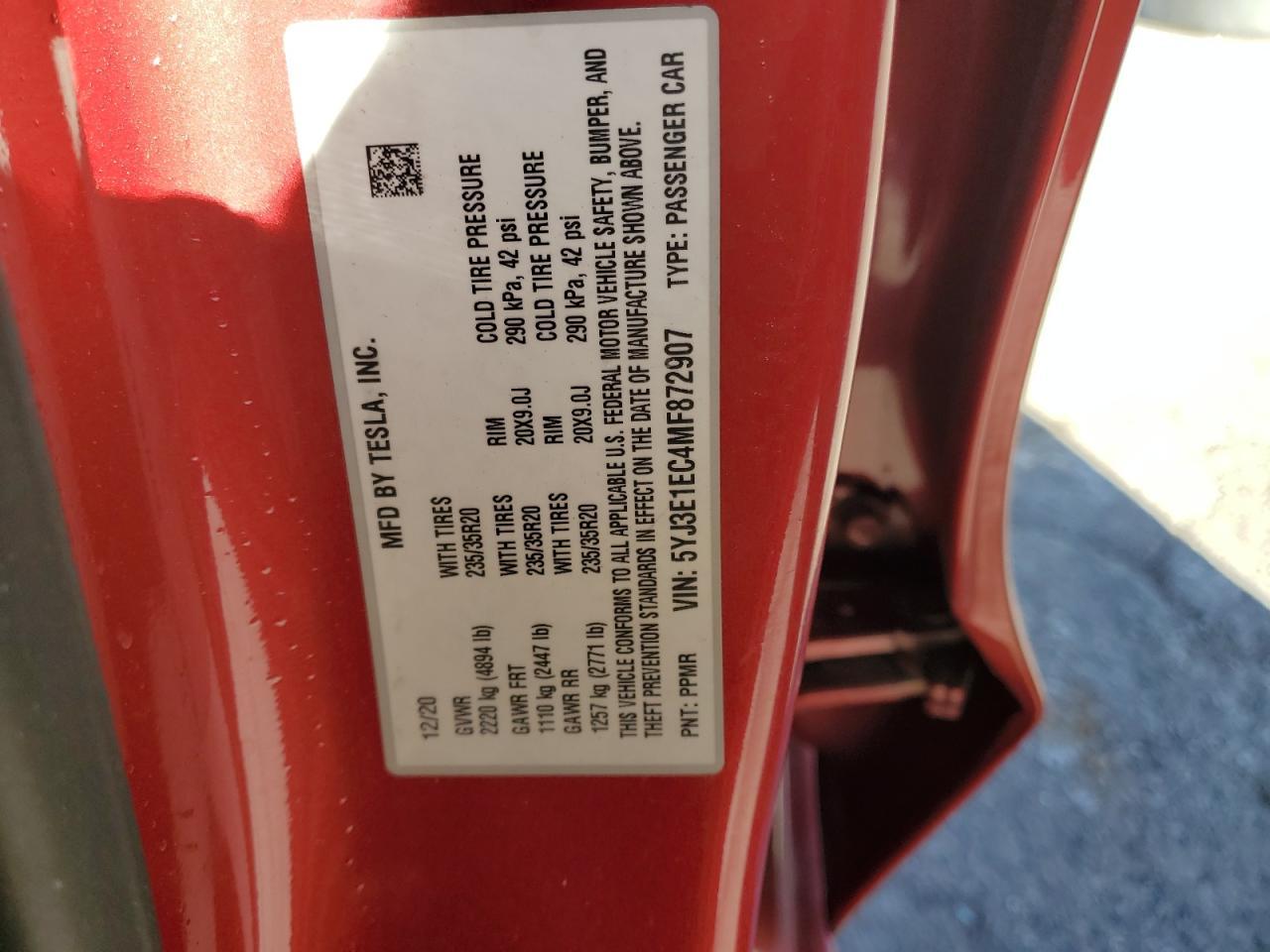 2021 TESLA MODEL 3