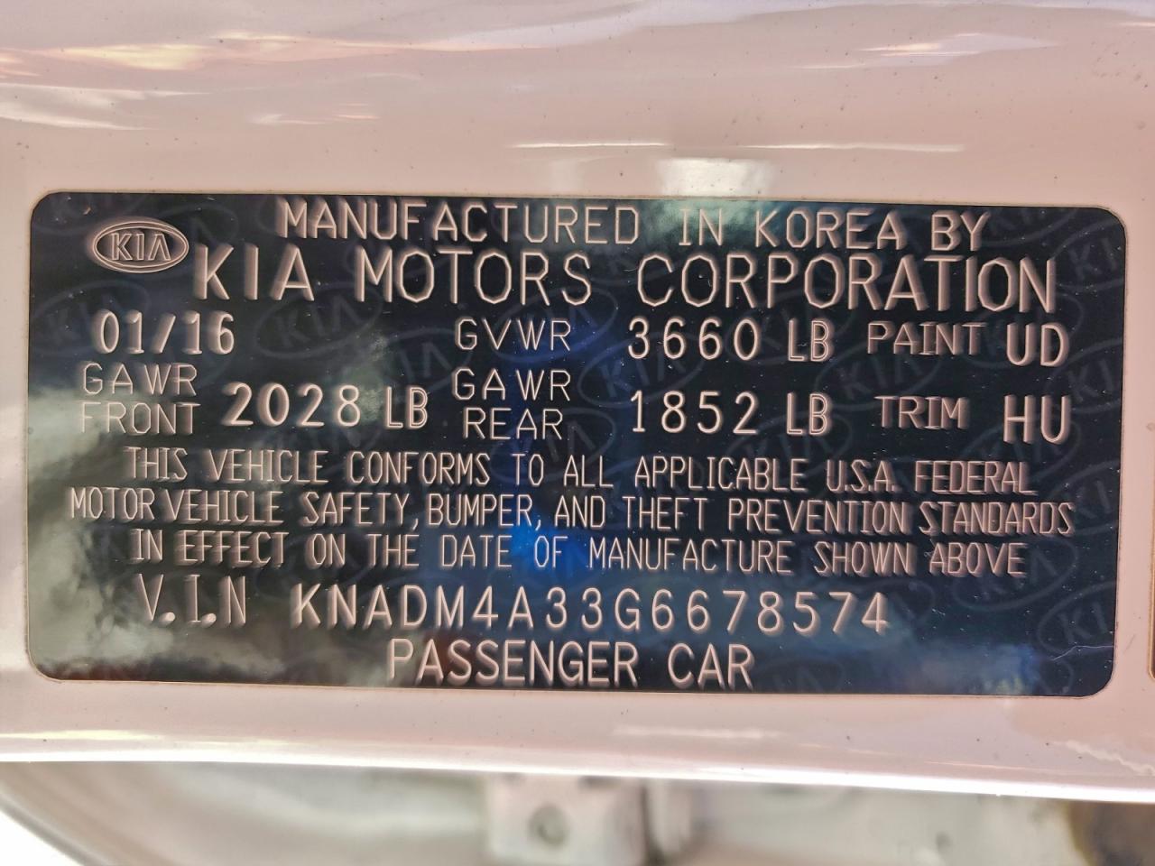 2016 KIA RIO