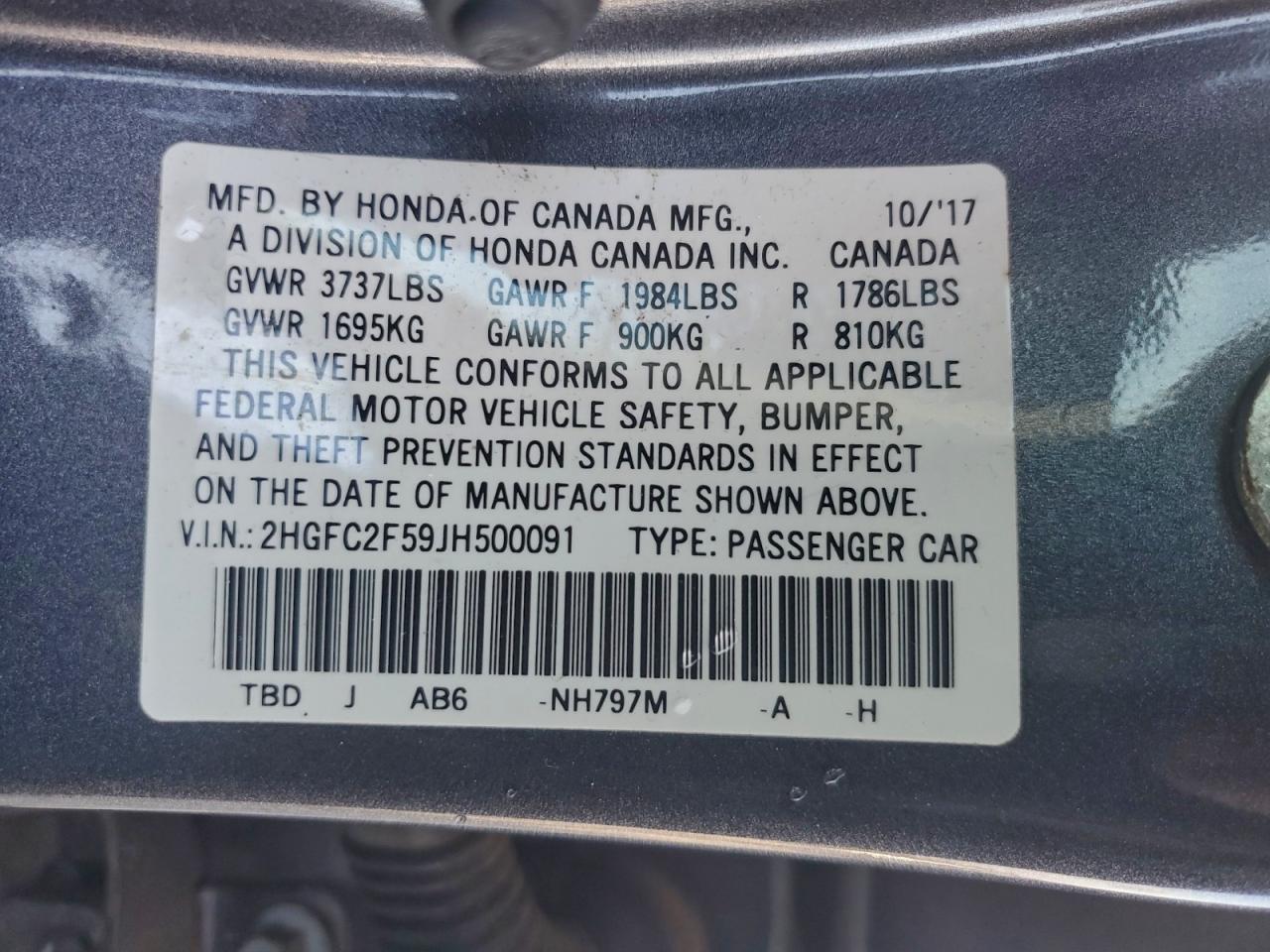2018 HONDA CIVIC