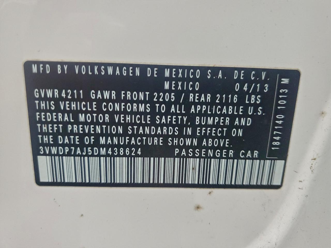 2013 VOLKSWAGEN JETTA