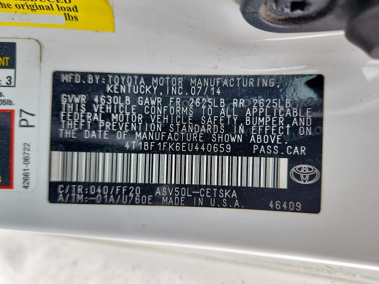 2014 TOYOTA CAMRY