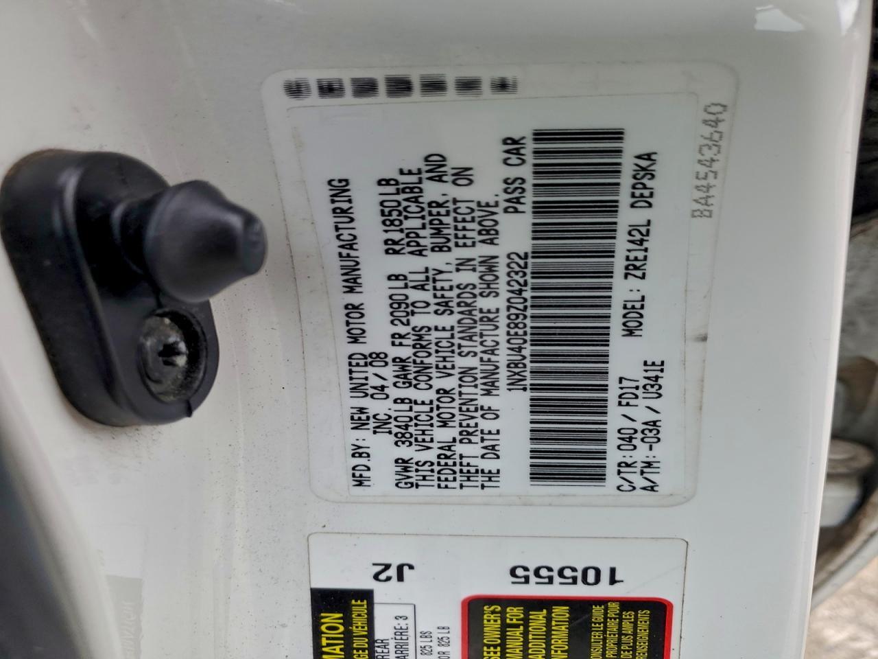 2009 TOYOTA COROLLA