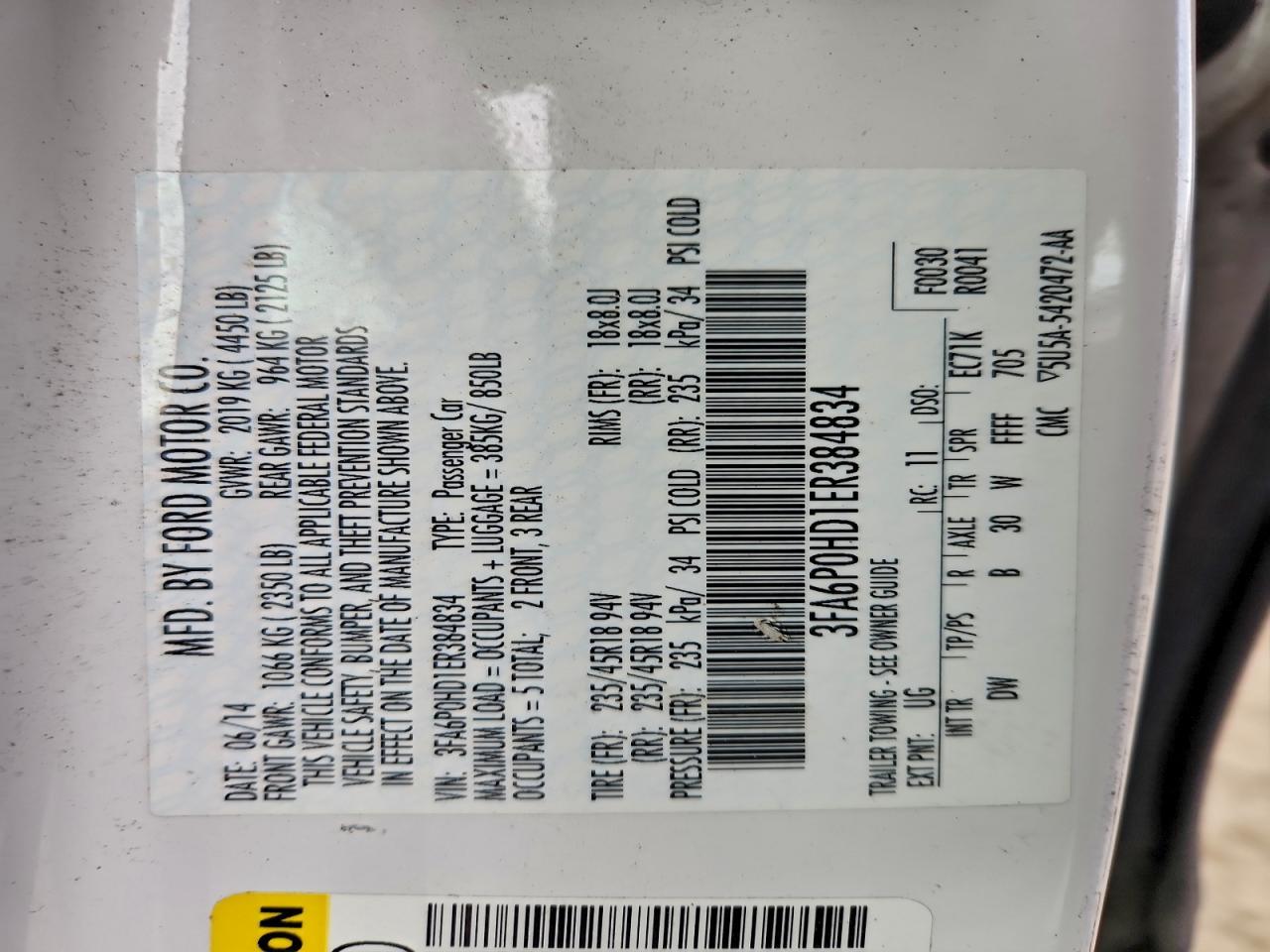 2014 FORD FUSION