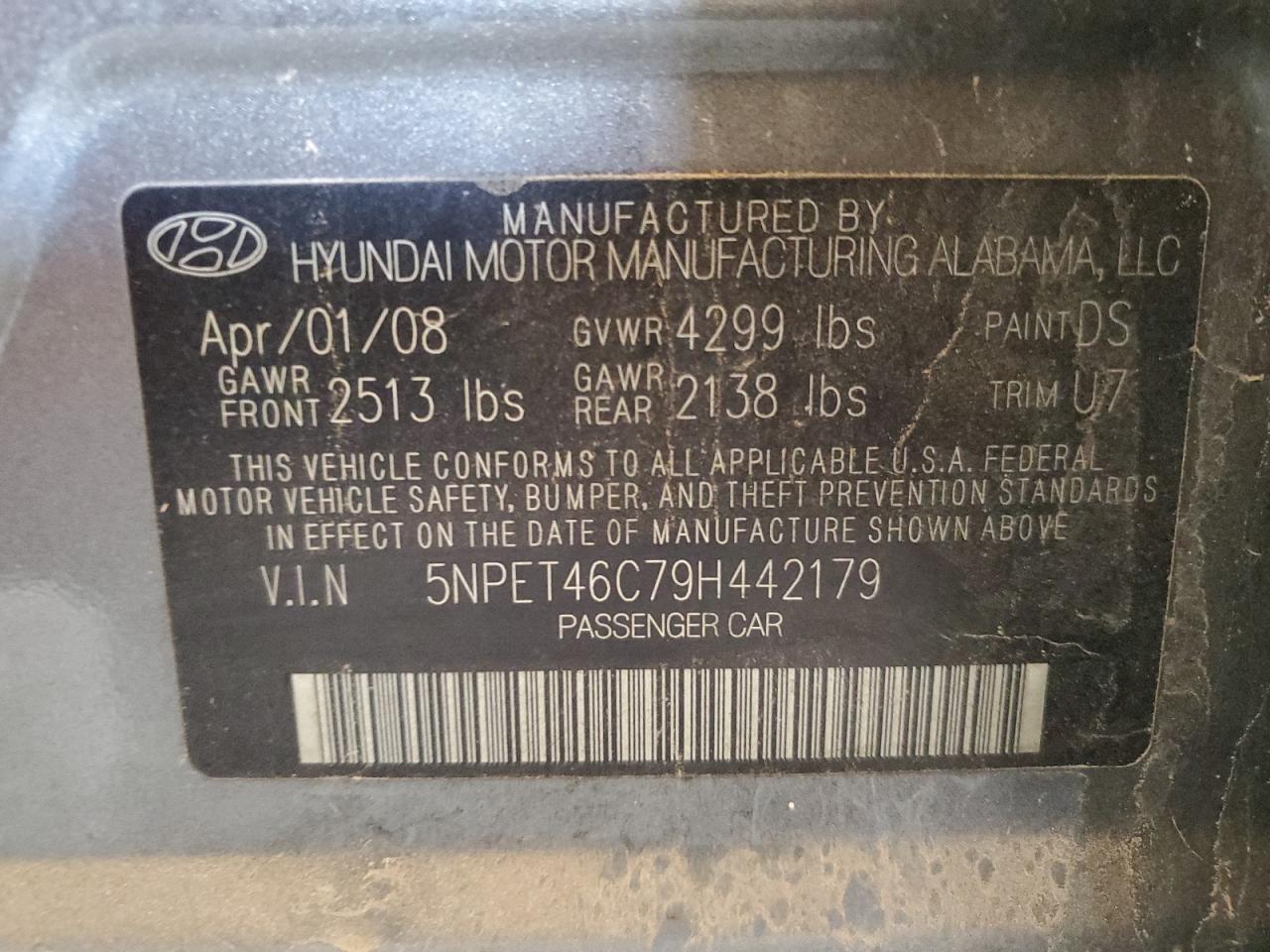 2009 HYUNDAI SONATA