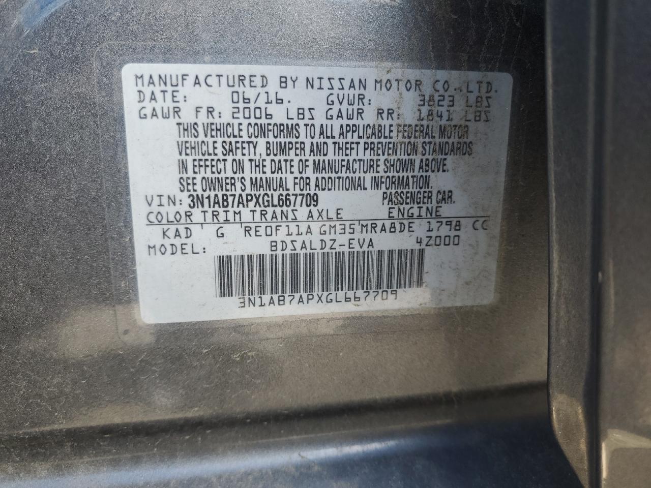 2016 NISSAN SENTRA