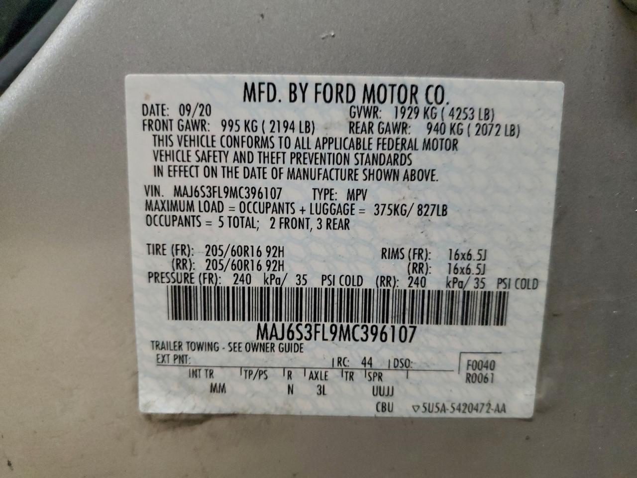 2021 FORD EcoSport