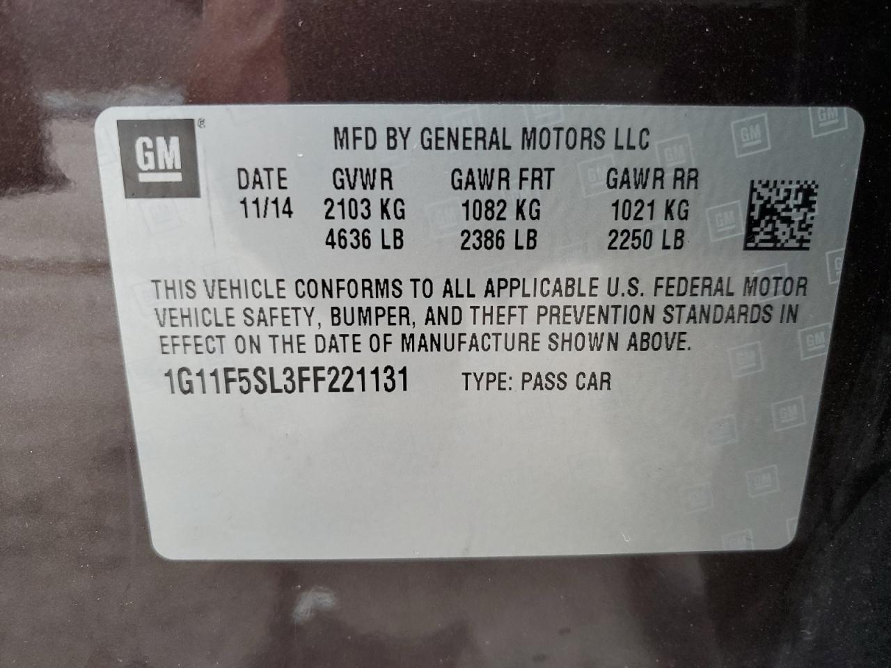 2015 CHEVROLET MALIBU