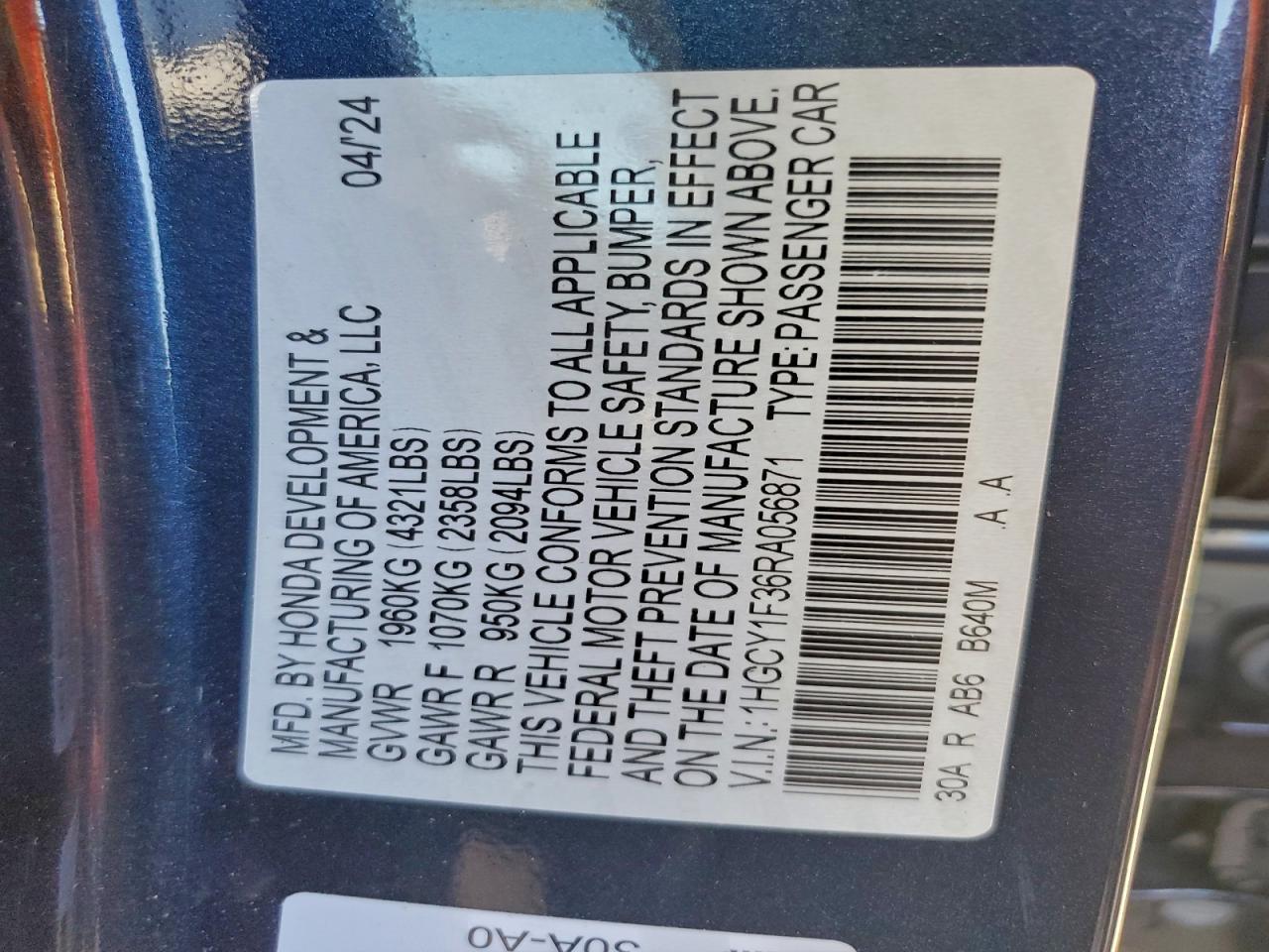 2024 HONDA ACCORD
