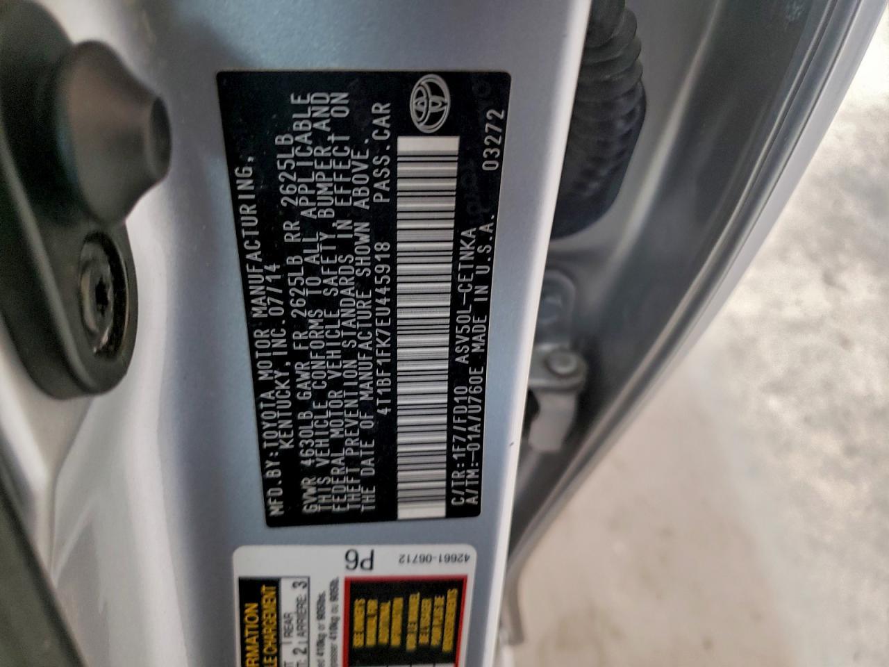 2014 TOYOTA CAMRY