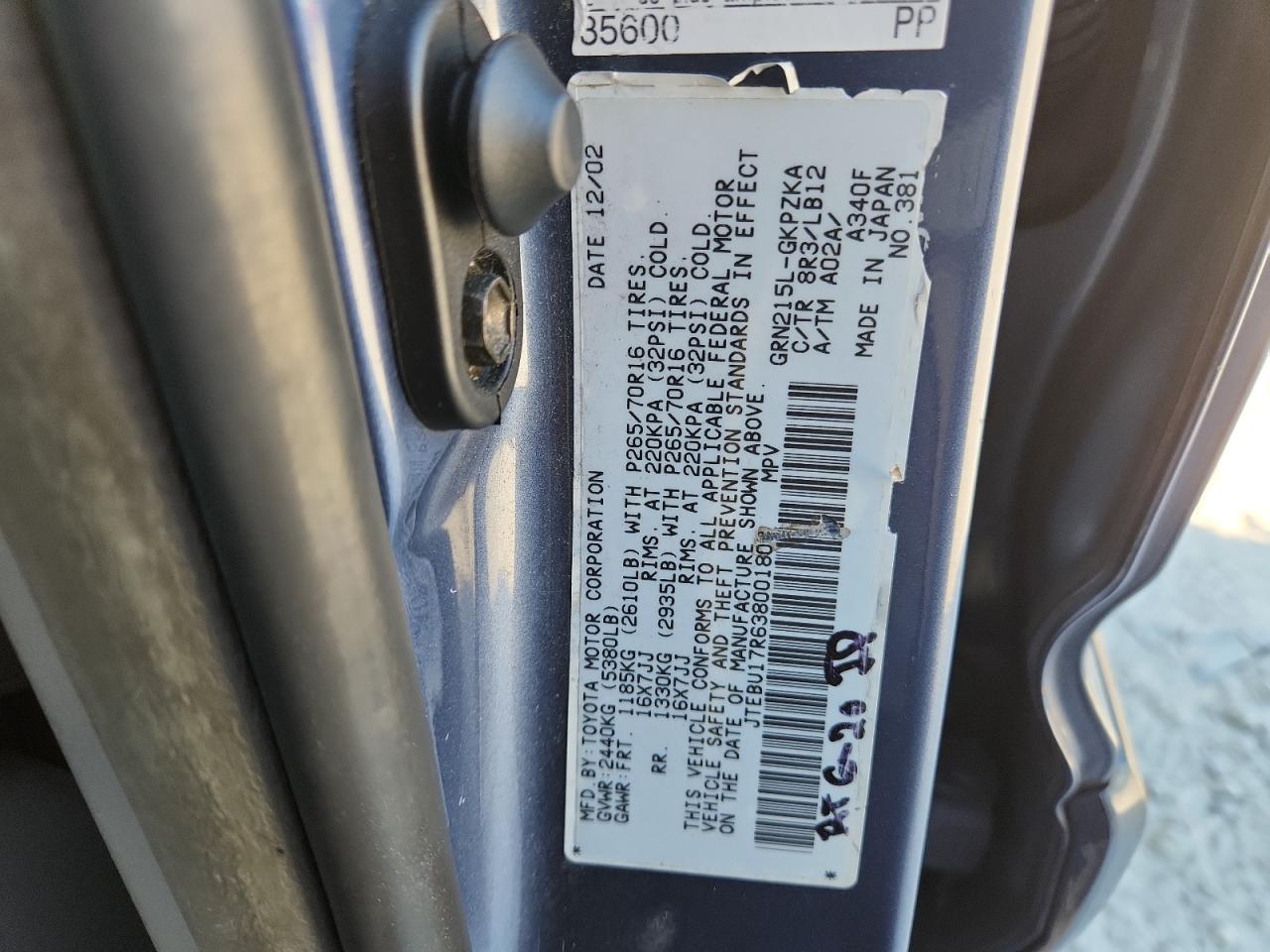 2003 TOYOTA 4Runner