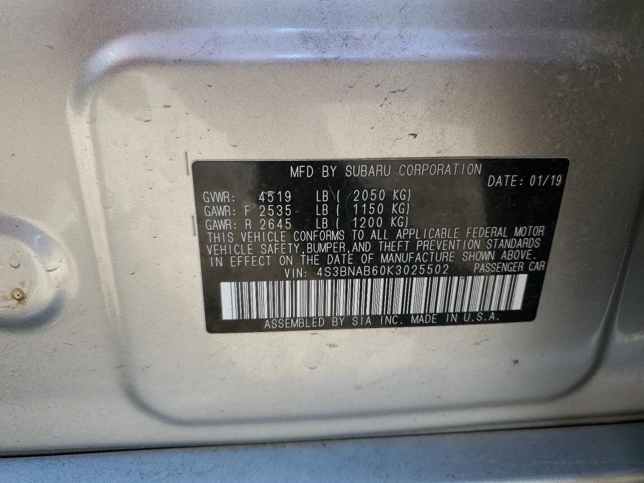 2019 SUBARU Legacy