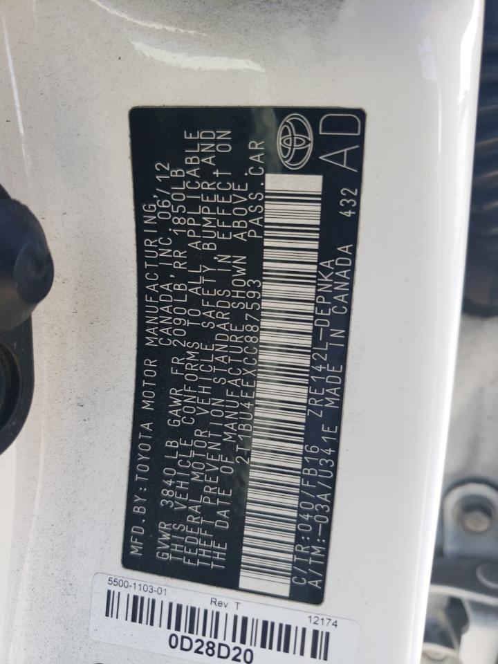 2012 TOYOTA COROLLA