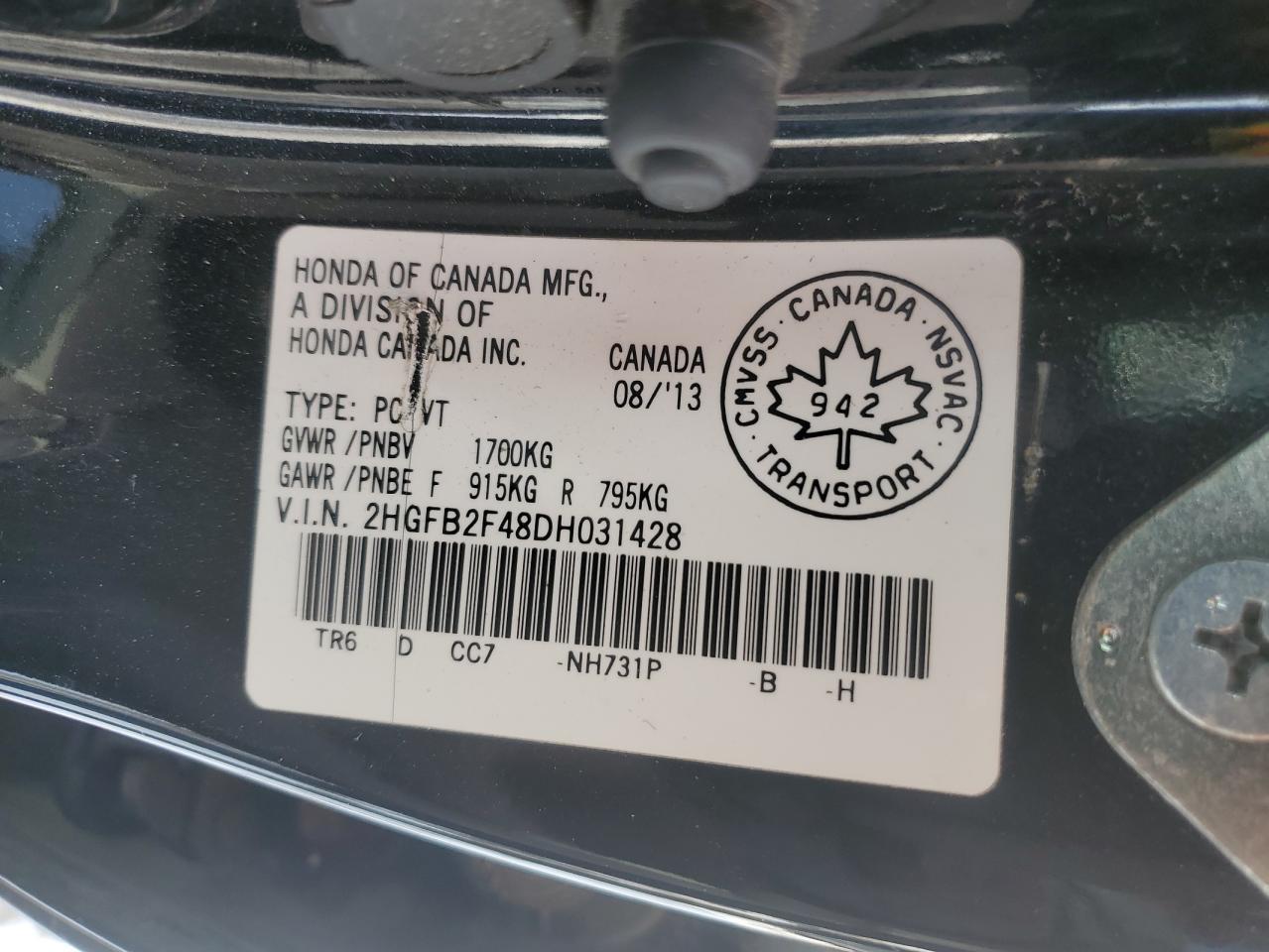 2013 HONDA CIVIC