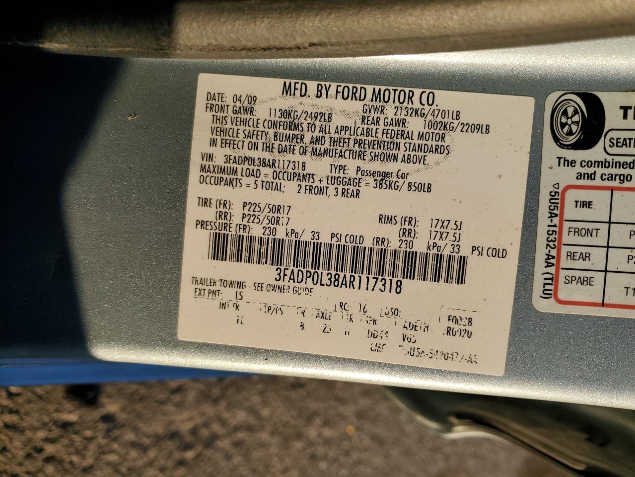 2010 FORD FUSION
