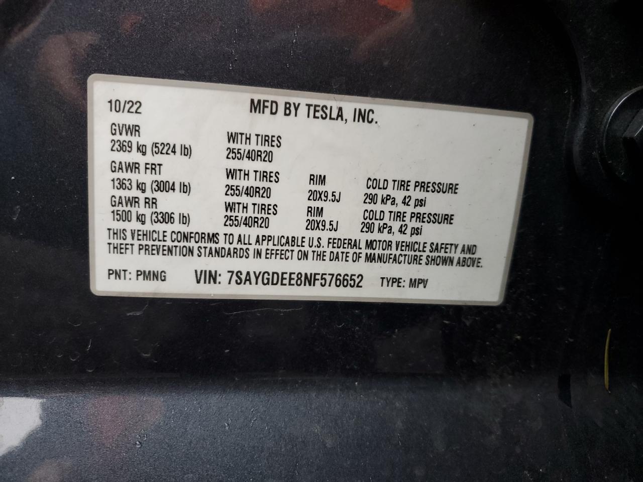 2022 TESLA MODEL Y
