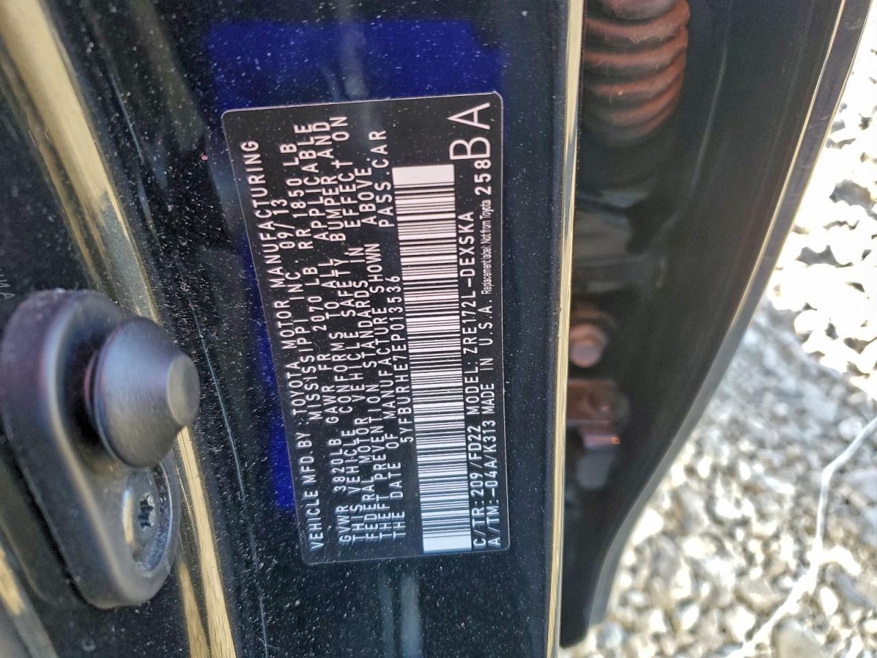 2014 TOYOTA COROLLA