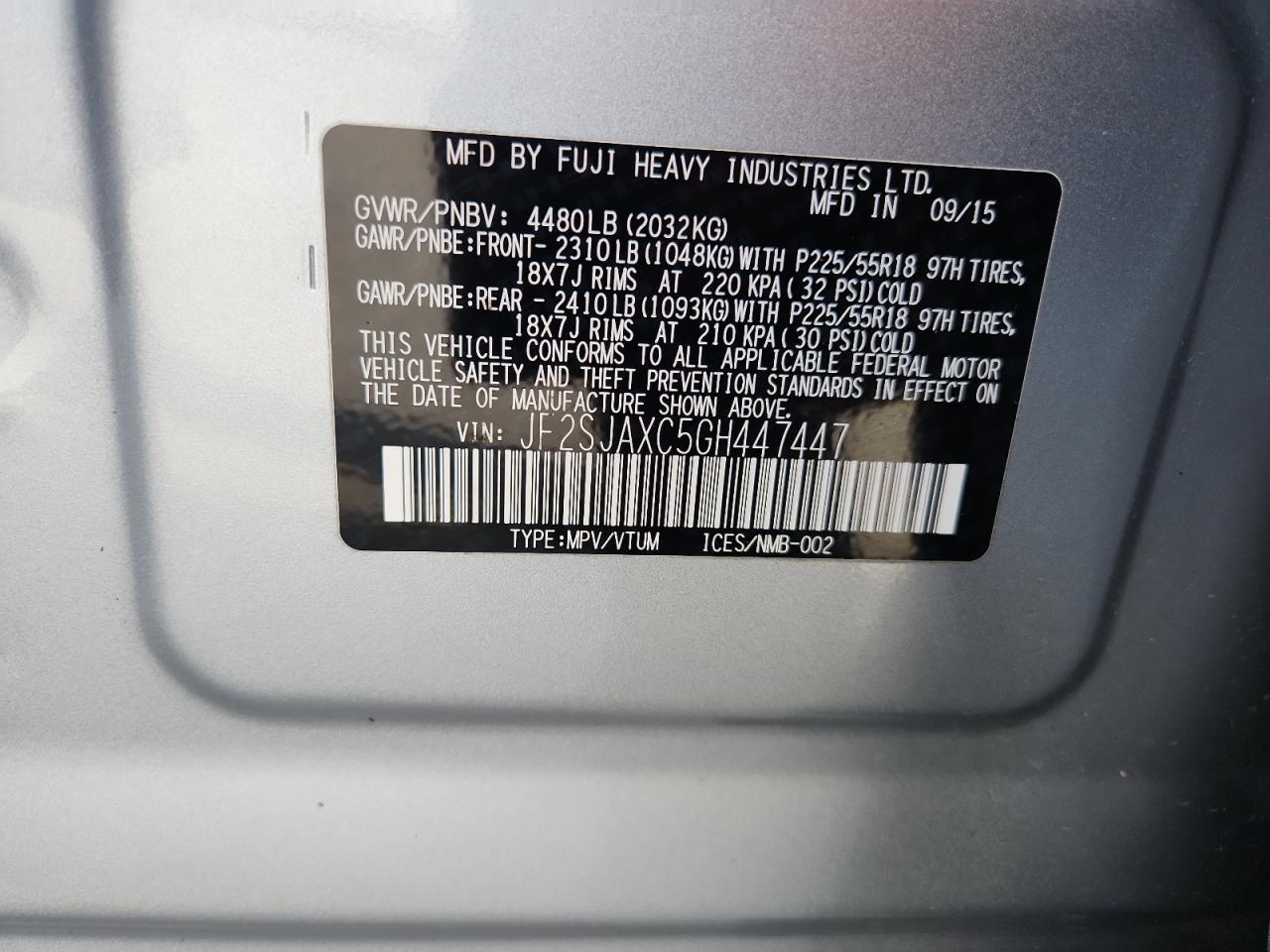 2016 SUBARU FORESTER