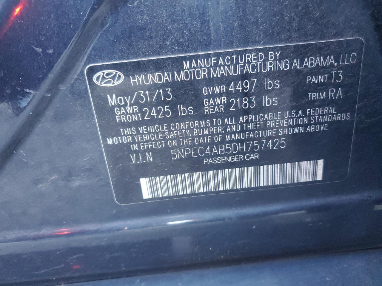 2013 HYUNDAI SONATA