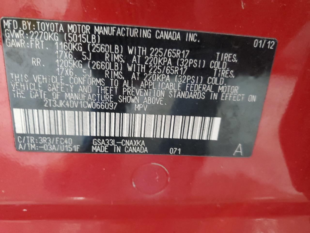2012 TOYOTA RAV4