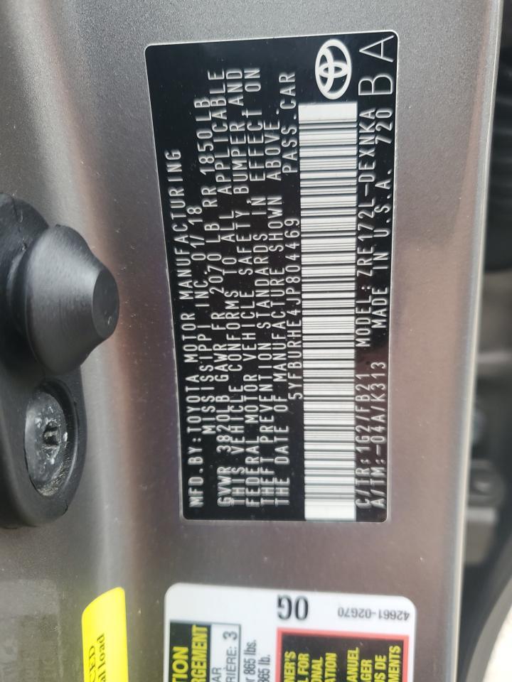 2018 TOYOTA COROLLA