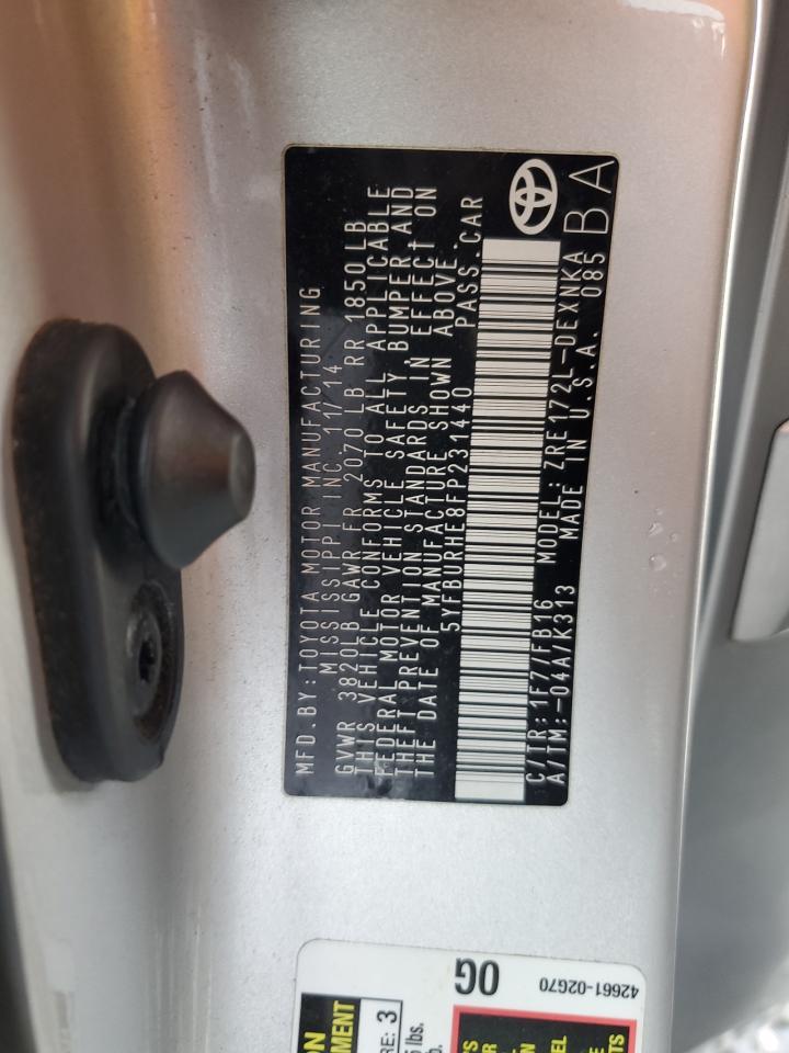 2015 TOYOTA COROLLA