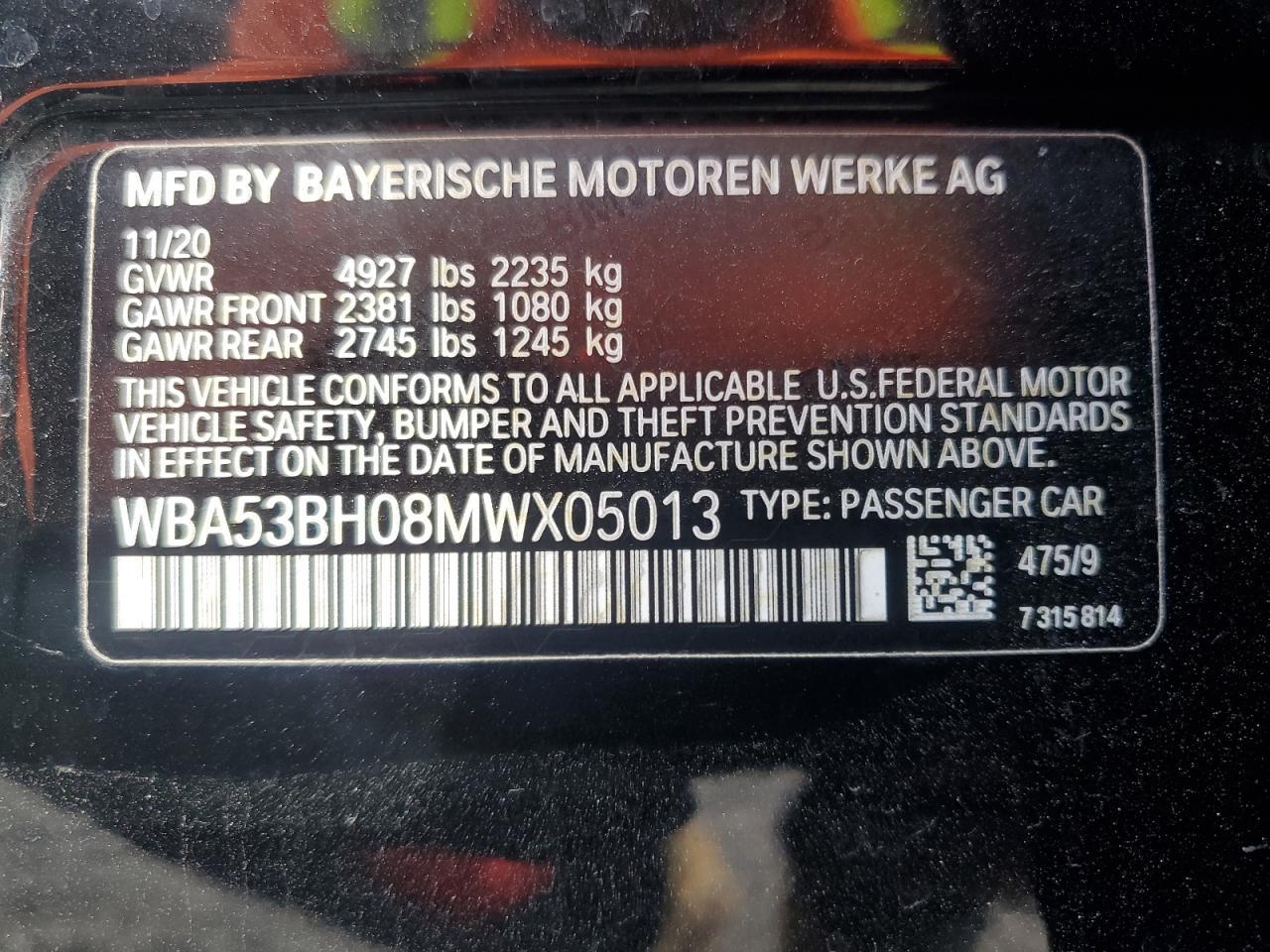 2021 BMW 5 series