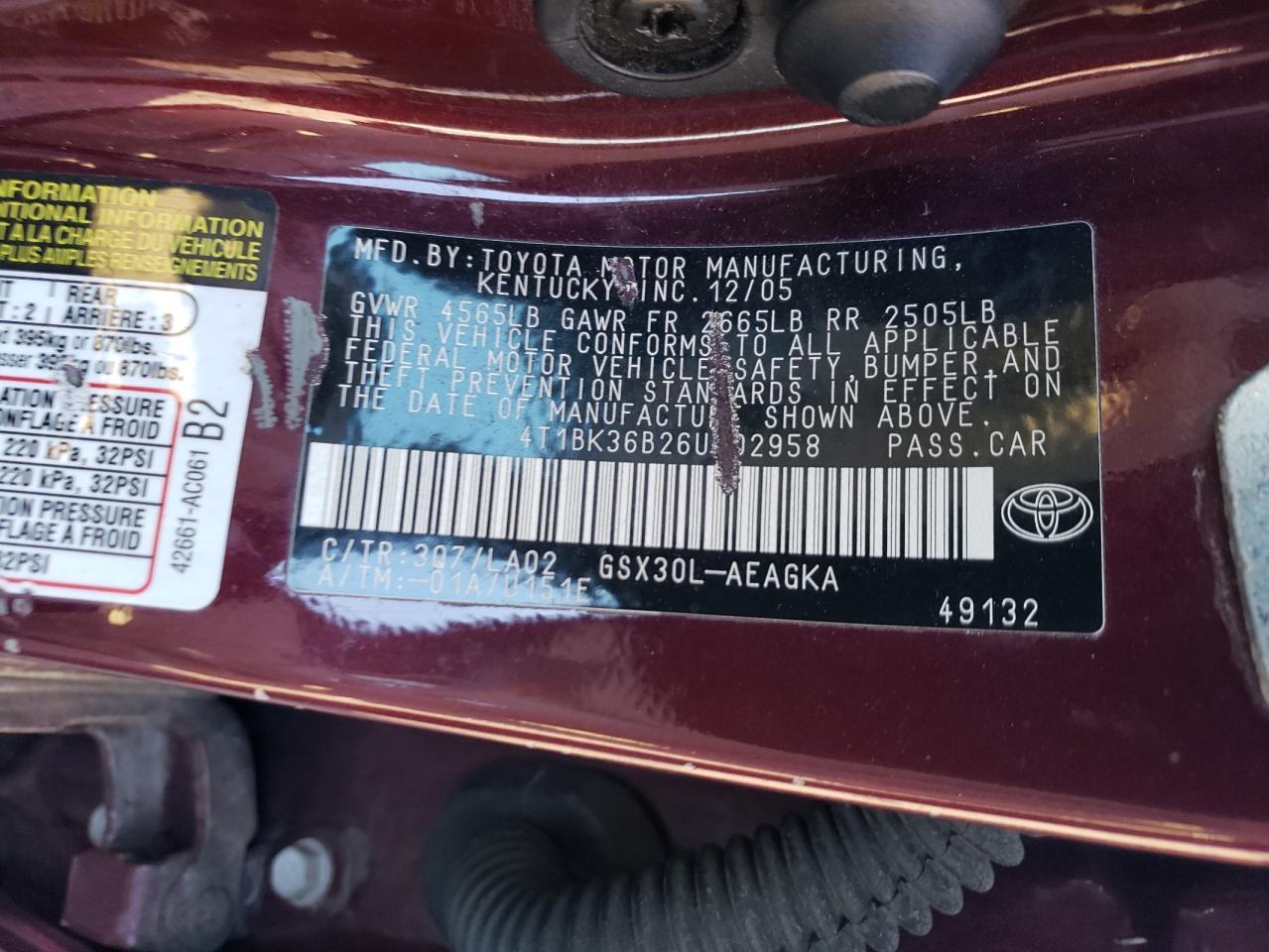 2006 TOYOTA Avalon