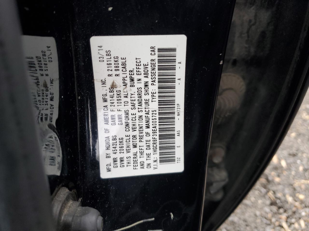 2014 HONDA ACCORD